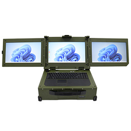 全加固铝合金三屏加固便携机C156-3-内置电台模块