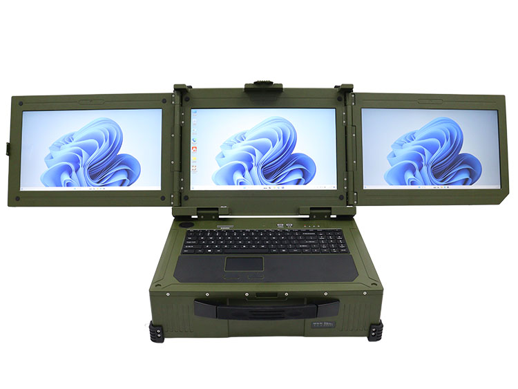 全加固铝合金三屏加固便携机C156-3-内置电台模块